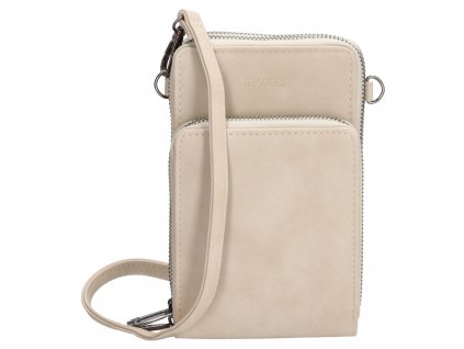 Dámska kabelka na telefón / peňaženka s popruhom cez rameno Beagles Marbella - svetlá taupe - na výšku