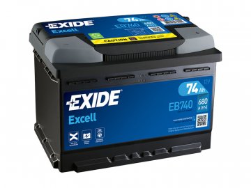 Autobatéria EXIDE EXCELL 74Ah, 12V, EB740