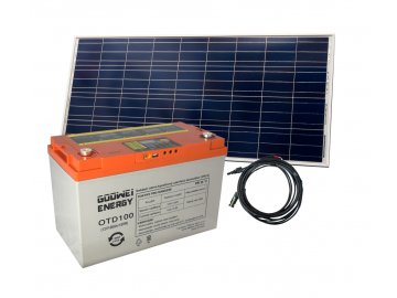 Sada batéria GOOWEI ENERGY OTD100 (100Ah, 12V) a solárny panel Victron Energy 115Wp/12V