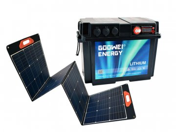 Sada GOOWEI ENERGY lítiový batériový box (150Ah)+ solárny panel SN-ME-SC200W, 12V