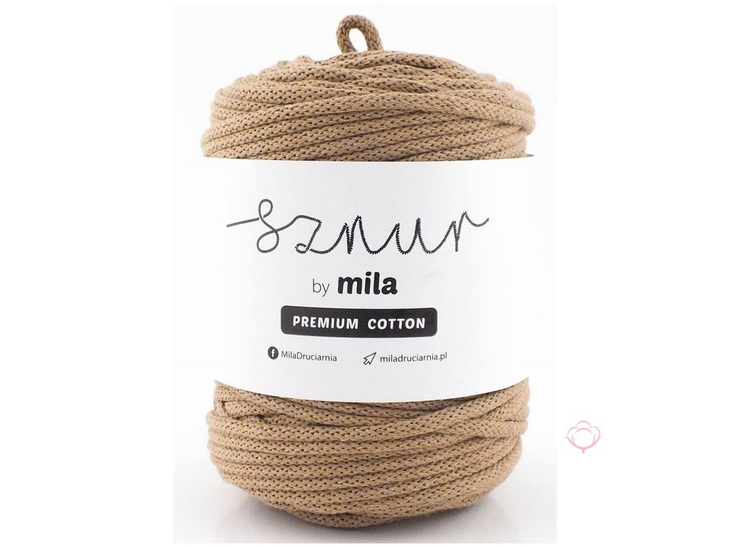 Bavlněná šňůra MILA Premium Cotton 5 mm - kávová