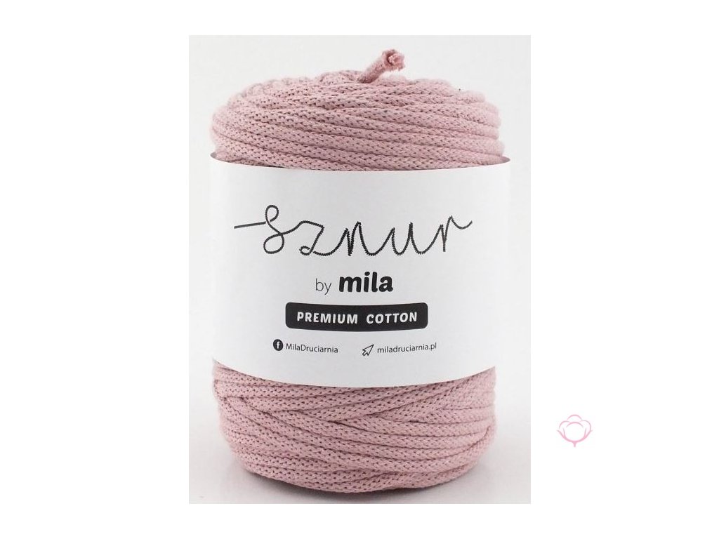 Bavlněná šňůra MILA Premium Cotton 3 mm - pudrová