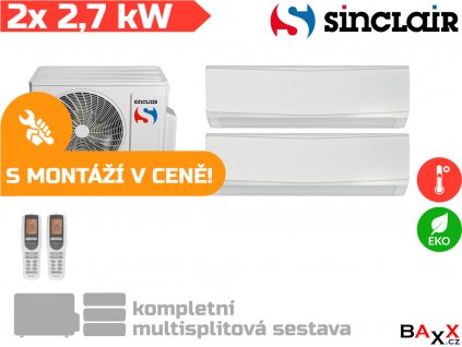Sinclair Keyon 2x 2,7 + 4,1 kW s montáží v ceně