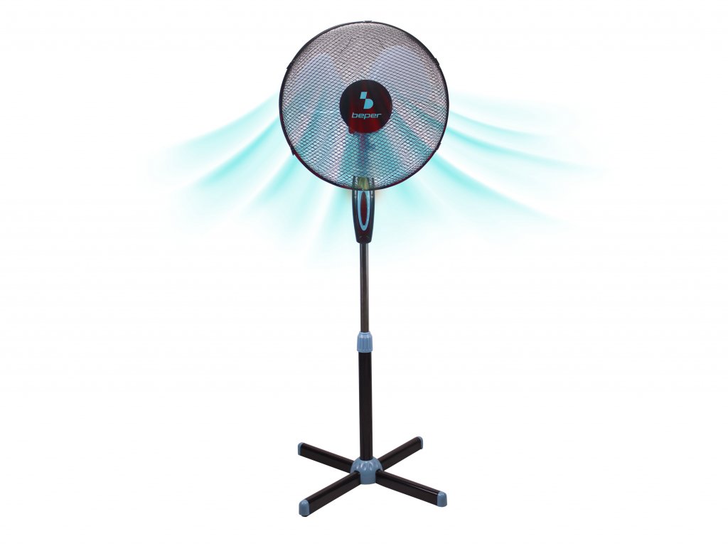 BEPER stojanový ventilátor 40cm, 3 rychlosti, oscilace, osvětení, 35W