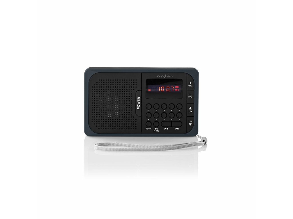 FM Rádio | 3,6 W | Port USB a Slot na microSD kartu | Černá / Šedá