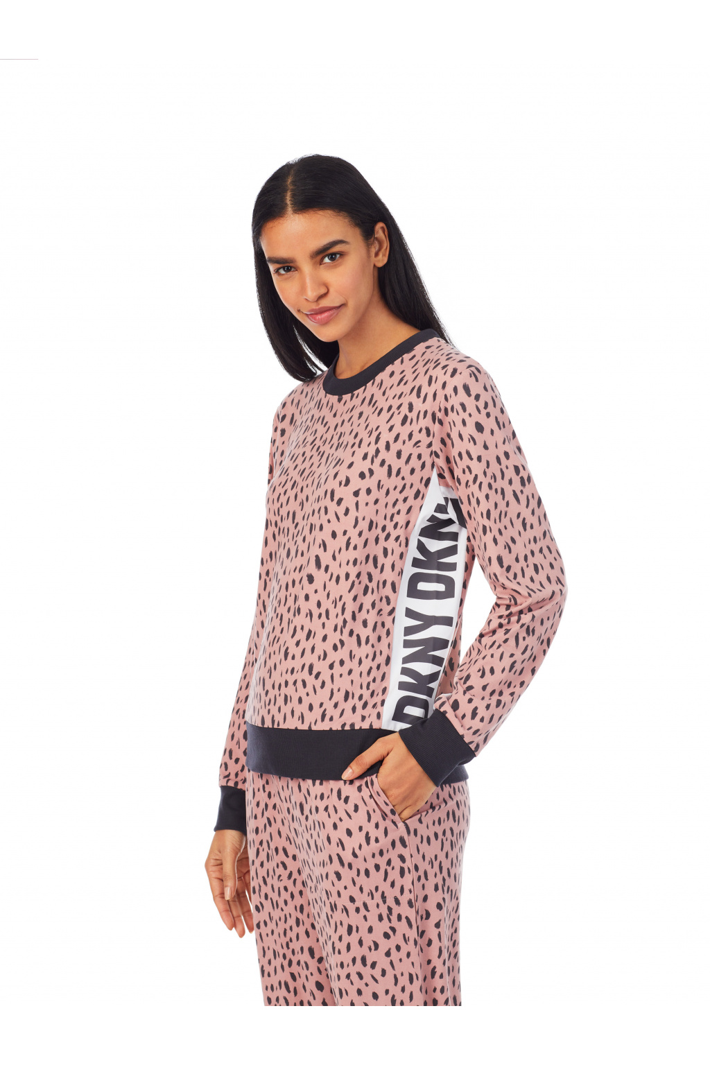 DKNY pyžamo mikina + tepláky - růžová