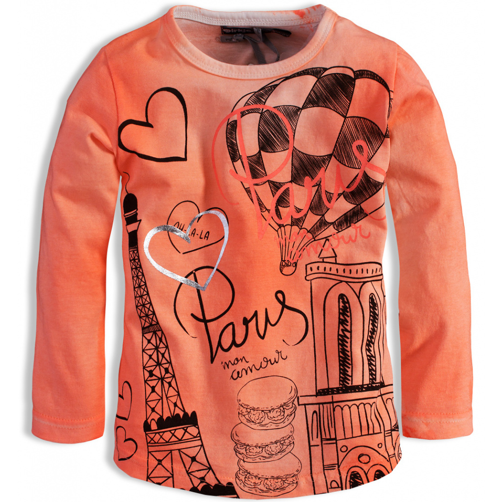Kojenecké dívčí triko DIRKJE MON AMOUR PARIS oranžové