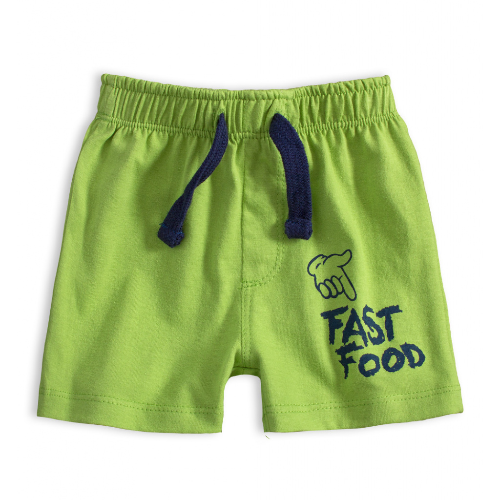 Kojenecké bavlněné šortky FAST FOOD zelené