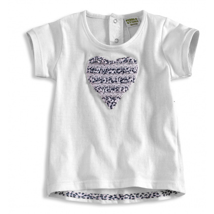 Kojenecké dívčí tričko PEBBLESTONE SRDCE bílé
