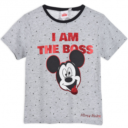 HU1233 GY5 chlapecke tricko mickey mouse sede boss