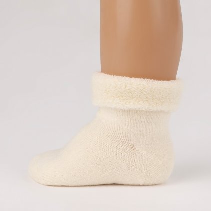 Merino ponožky pro miminko krémové FLUFFY od značky SAFA