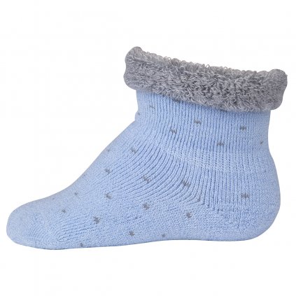 Merino ponožky pro miminko modré s puntíky  FLUFFY od značky SAFA