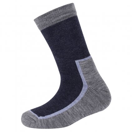 Dva páry merino ponožek NEVADA s vlněným froté šedá/modrá SAFA
