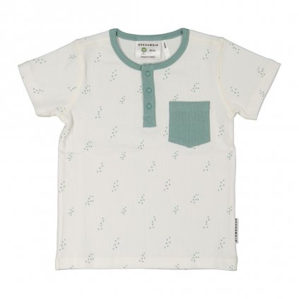 Dětské triko s krátkým rukávem organická bavlna GOTS Tiny green dot Geggamoja