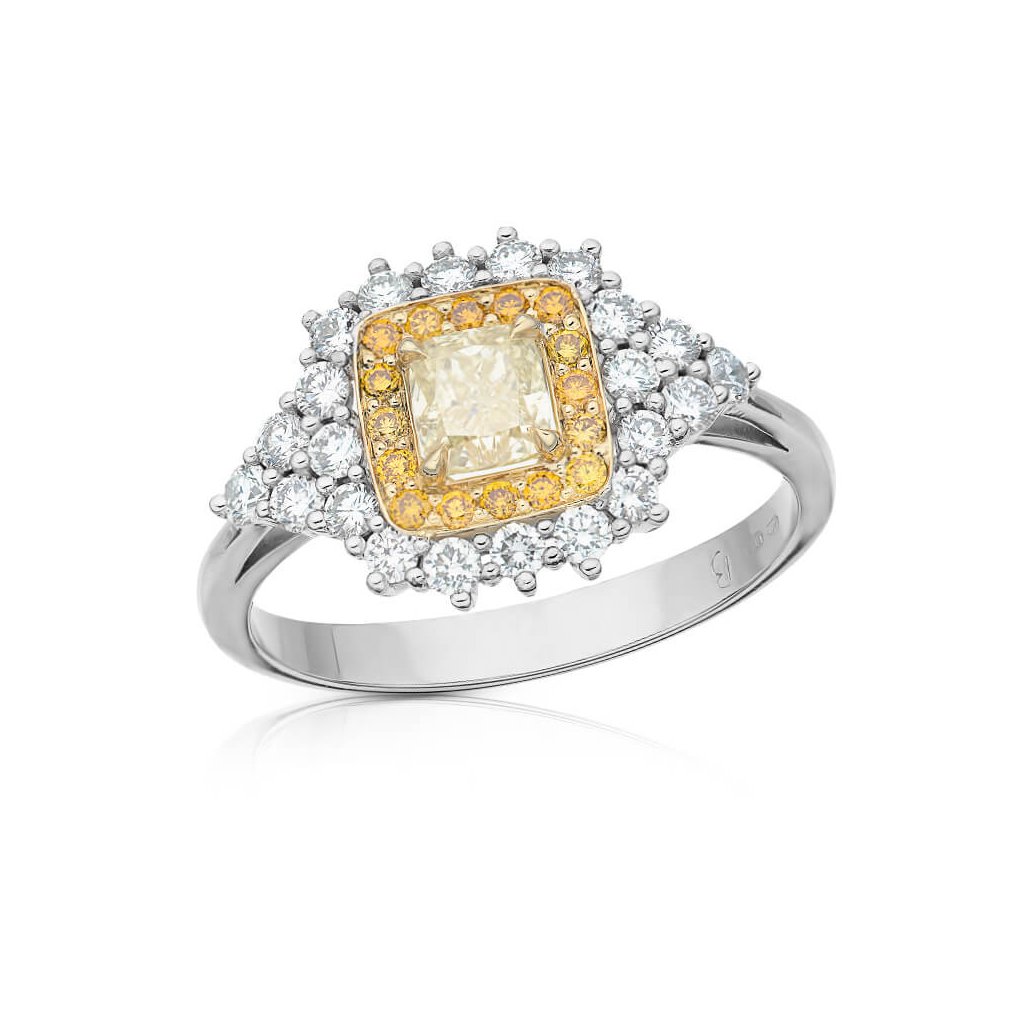 Prsten Jasmine z bílého zlata s diamanty