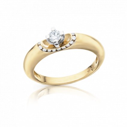 prsten Angela S ze žlutého zlata s diamanty