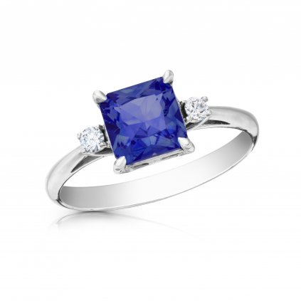 Prsten Blue Night z bílého zlata s aiolitem a diamanty