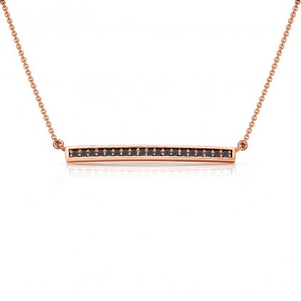 náhrdelník Linea z růžového zlata s černými diamanty