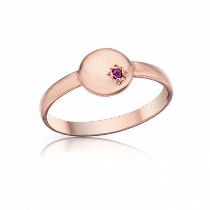 Prsten Star z růžového zlata se safírem