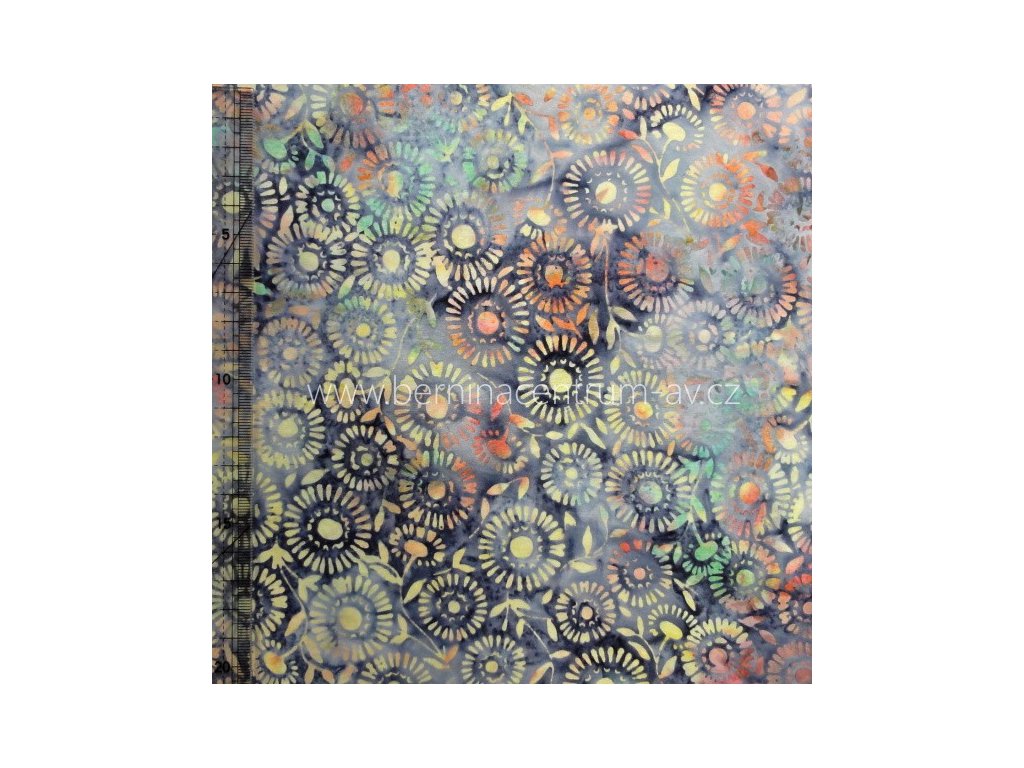 Hoffman 3349-714 bali batika potisk vícebarevná bavlněná látka patchwork