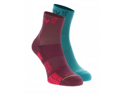 Inov-8 Trailfly Sock Mid 2pack teal purple ponožky