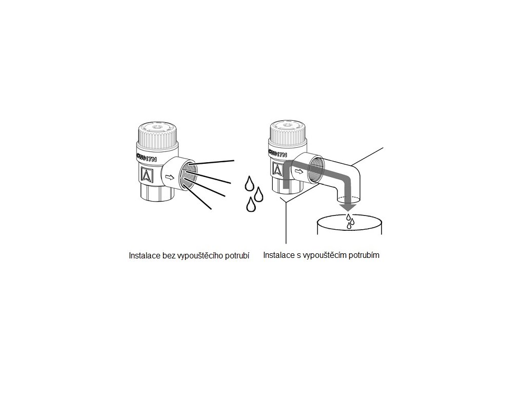 Afriso Pojistný ventil na topení MS, 2,5 barMS G3/4“ x G 1“ AF42386