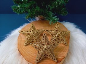 Ozdoby na vianočný stromček - hviezda 3ks 10,5cm GOLD