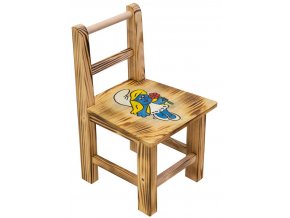 detský drevený stolík šmolkovia 3