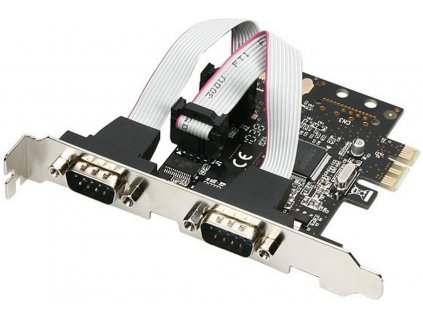 AXAGON PCEA-S2, PCIe adaptér - 2x sériový port (RS232), vč. LP