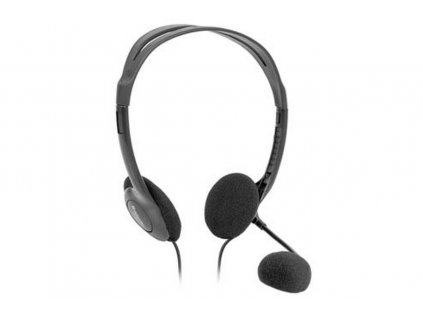 Defender Aura HN-102, sluchátka s mikrofonem, ovládání hlasitosti, černá, otevřená, 2x 3,5 mm jack,