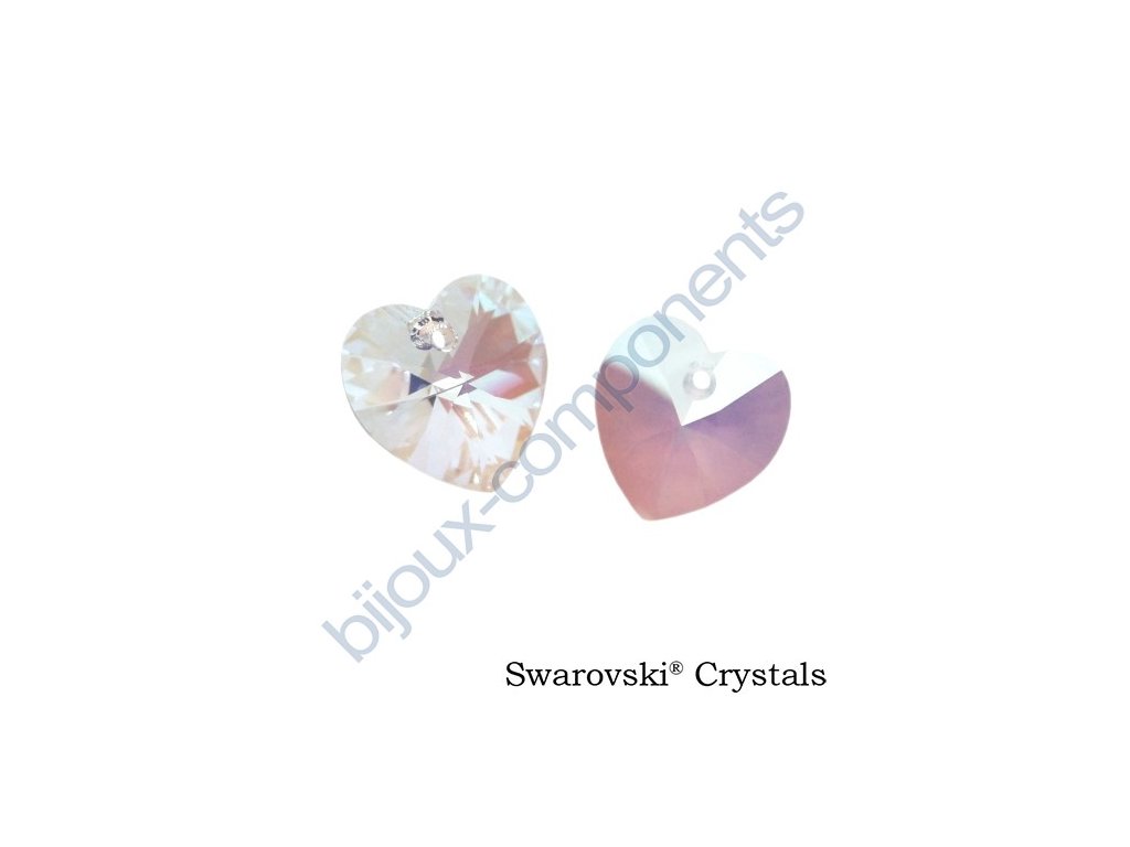 SWAROVSKI CRYSTALS přívěsek - XILION srdce, crystal shimmer, 10,3x10mm