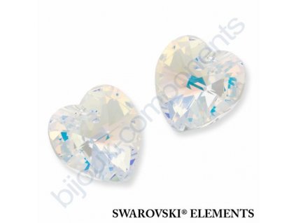 SWAROVSKI CRYSTALS přívěsek - XILION srdce, crystal AB, 14,4x14mm