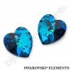 SWAROVSKI CRYSTALS přívěsek - XILION srdce, crystal bermuda blue, 14,4x14mm