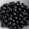 Skleněné voskované perle, matná černá