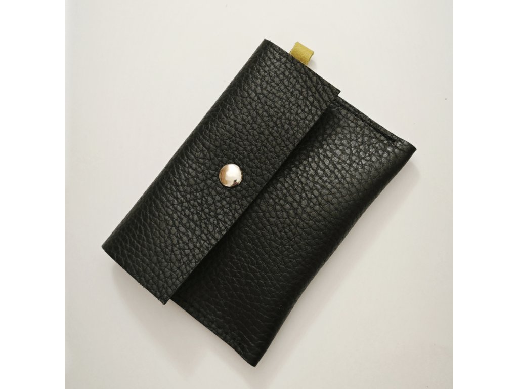 Lu.Lo mini kožená peňaženka čierna