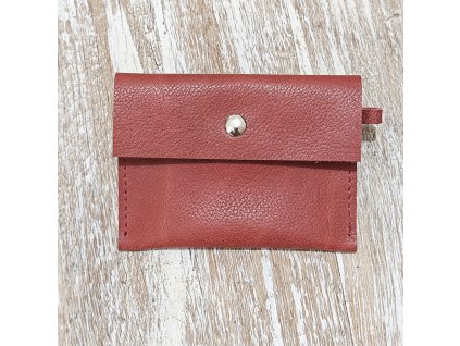Lu.Lo mini kožená peňaženka tmavá červená matná