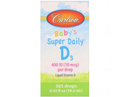 2283 baby s vitamin d3 400iu 365 kapek 10ml carlson labs