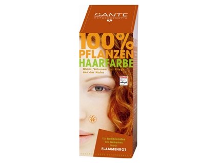 Sante prášková farba na vlasy - ohnivočervená