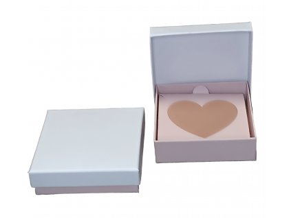 Dárková krabička na šperky Srdce A1 - růžová/ bílá