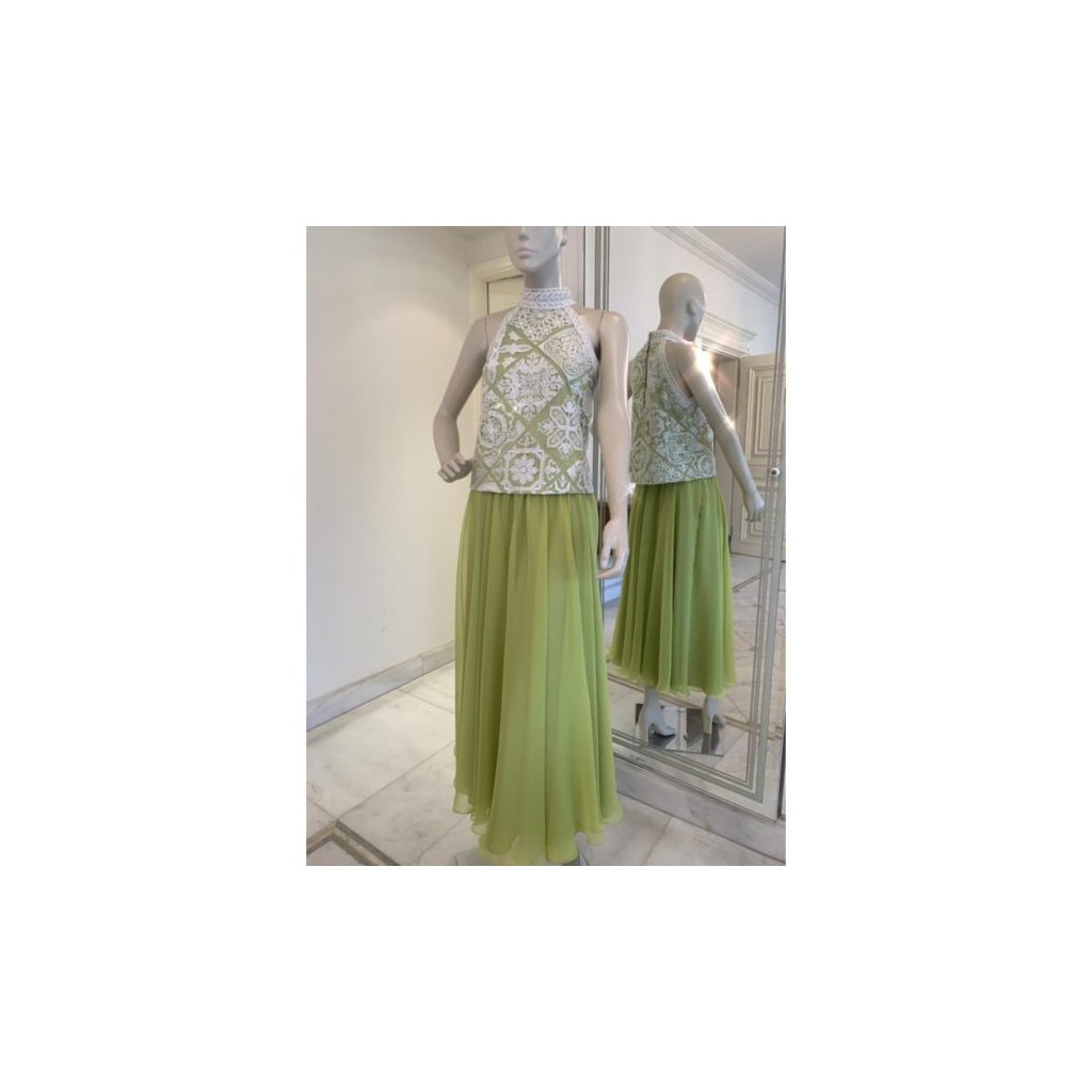 Zelená midi sukně