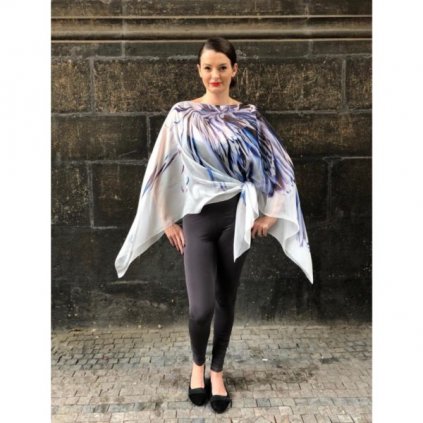 Butterfly white multifunctional scarf
