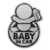 Dekor samolepící BABY IN CAR stříbrný