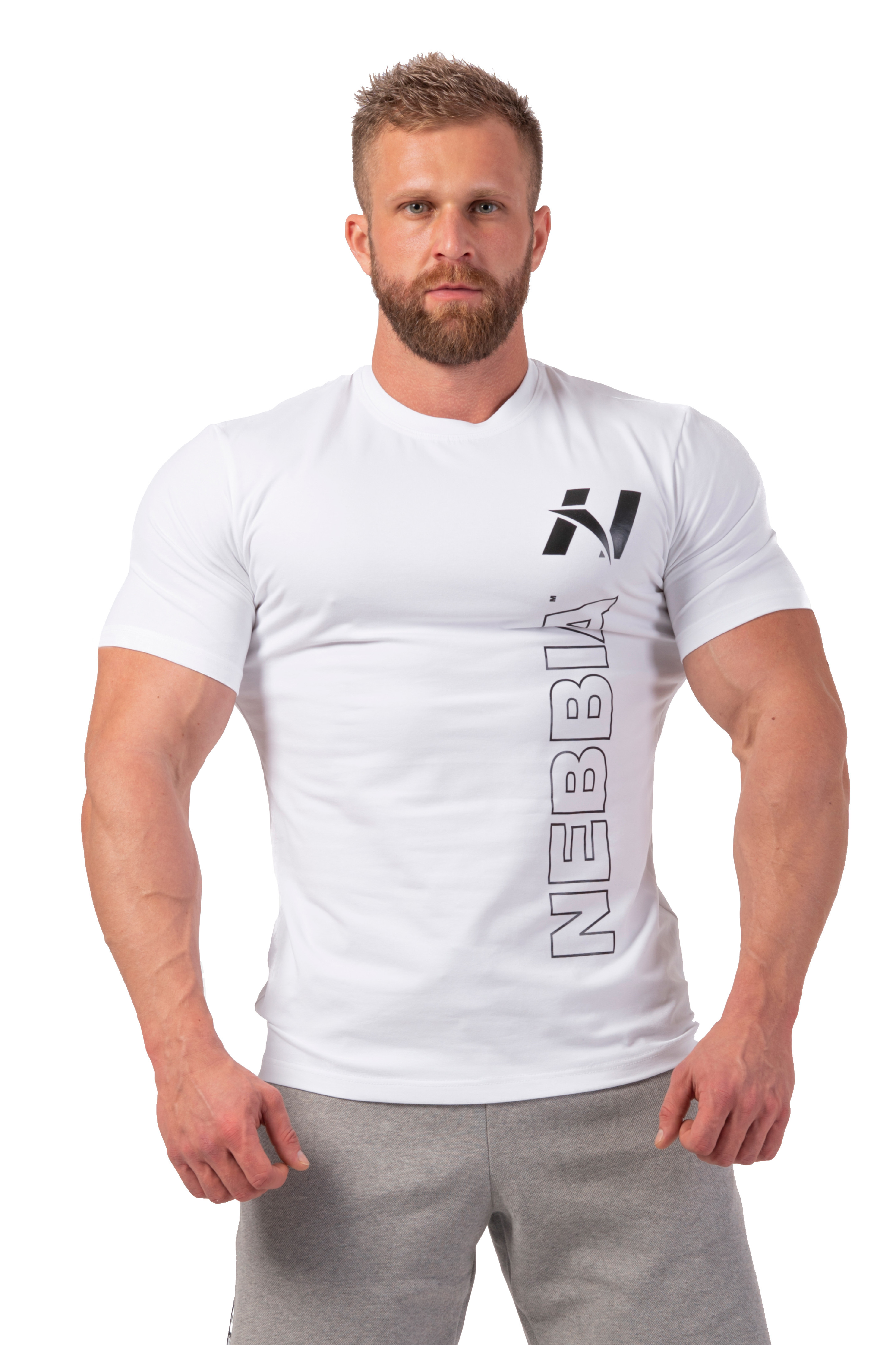 NEBBIA Essentials Tričko Vertical Logo 293 White Barva: Bílá, Velikost: M