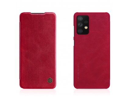 Qin Kožený obal pre - Samsung Galaxy A72 4G / A72 5G - červená