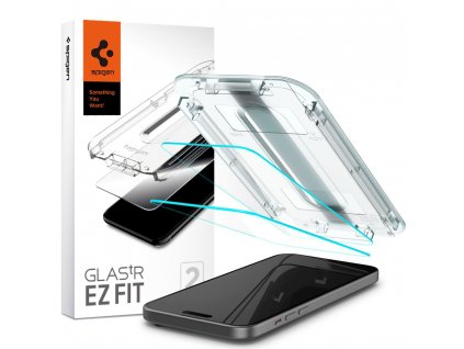 Spigen Glas.tR EZ-FIT (2 balenia) ochranné sklo na - iPhone 15 Plus - Priehľadné