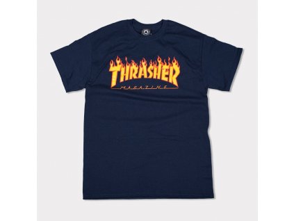 Thrasher tričko Flame Logo Navy