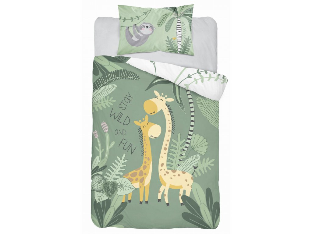 Bambusové obliečky Žirafka zelené - rôzne rozmery