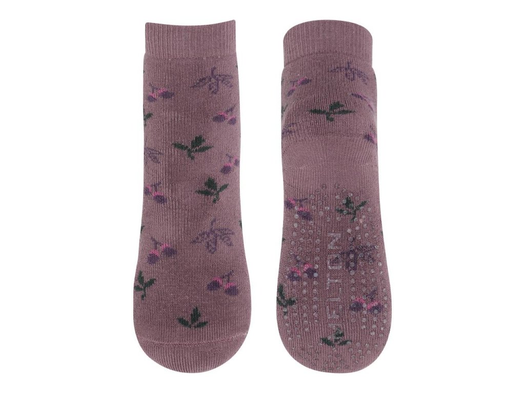 Melton - protiskluzové froté ponožky - Grape