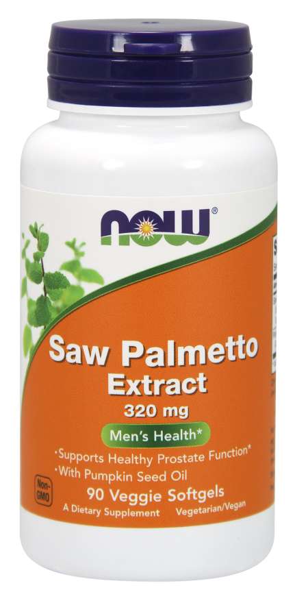 Now® Foods NOW Saw Palmetto (Serenoa plazivá) extrakt, 320 mg, 90 rostlinných softgel kapslí Obrázek