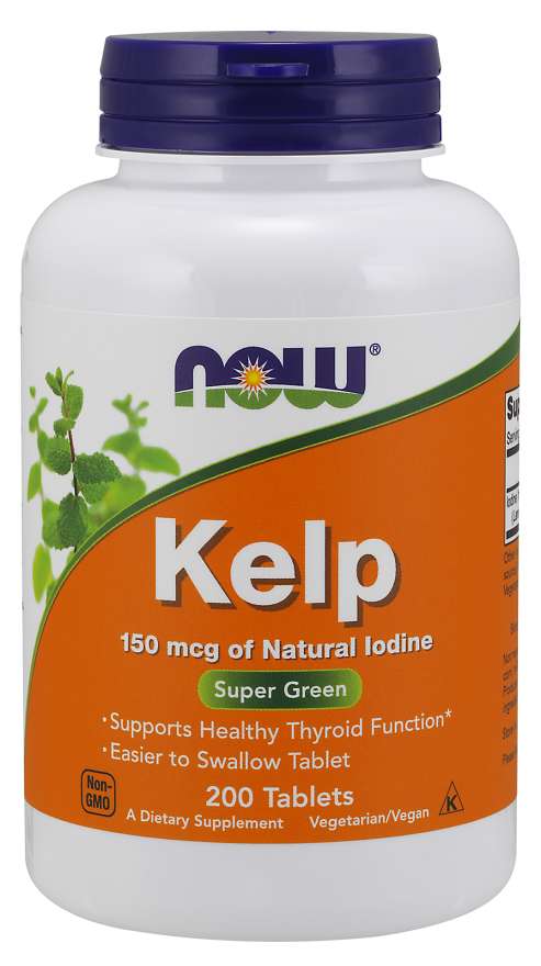 Now® Foods NOW Kelp, Přírodní Jód, 150 ug, 200 tablet Obrázek